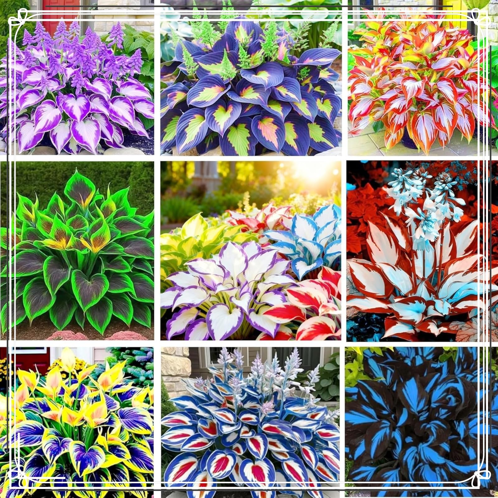 Striking Hosta Bulbs Mix for Planting Now UK/Stunning Ornamentals,Potted-Plants-Rhizome,Midnight Blue Butterfly Flowers,Cold-Tolerant/Perennial,Excellent Display,Garden.-6Bulbs-F