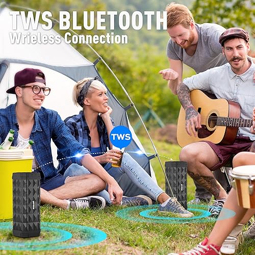 Miniatura 6 de BUGANI Altavoces Bluetooth, altavoces portátiles, rango de 100 pies Bluetooth 5.0 TWS emparejamiento, altavoces impermeables IPX5 micrófono