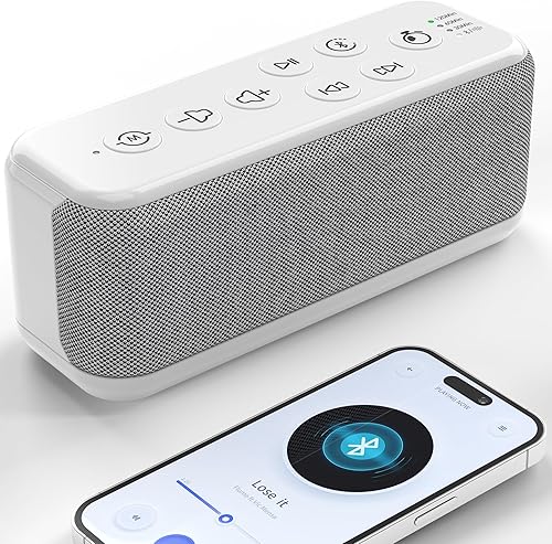 Máquina de sonido de ruido blanco con batería recargable de 3000 mAh, máquina de sonido de sueño Bluetooth con 15 sonidos relajantes, temporizador