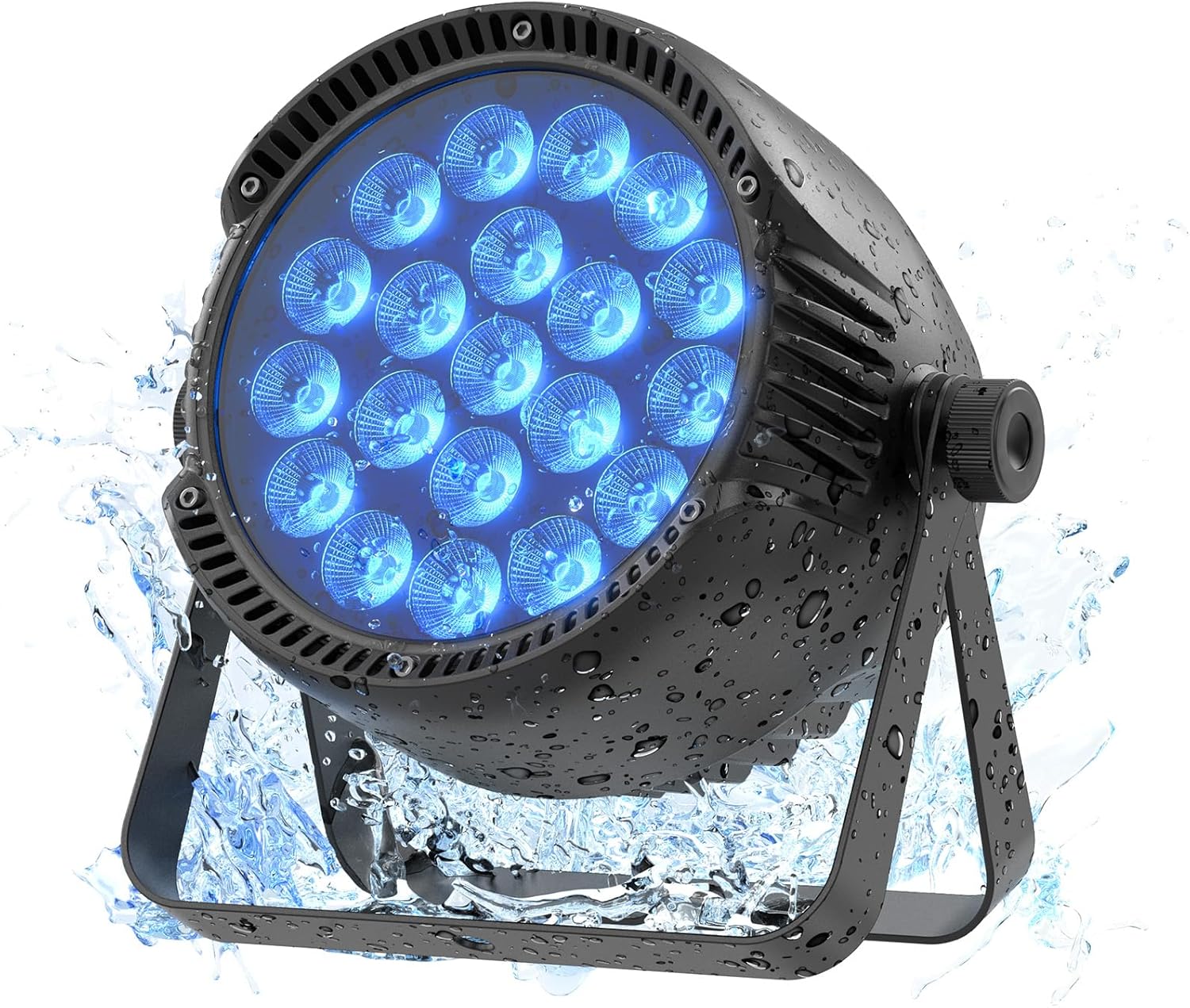 IP65 Waterproof Par Light, 250W RGBW LED Outdoor Stage Light, Uplights Wash/Strobe Lights with DMX512 & Sound Activated, Waterproof LED Par for Party Outdoor Backyard Christmas Wedding 1 Pack