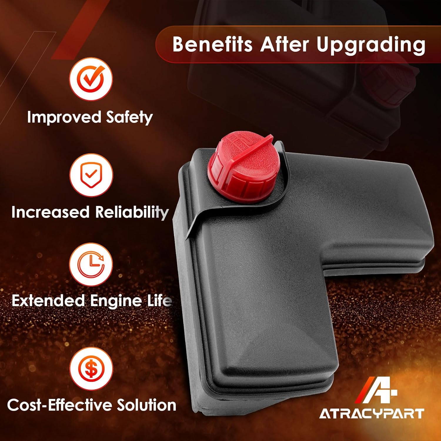 36863 Fuel Gas Tank with Cap, Compatible With Tecumseh OH195EA, OH195EP, OH195SA, OH195XA, OHH45, OHH50, OHH55, OHH60, OHH65, OHSK55, and More Engine