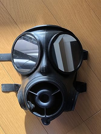 S10ガスマスク 軍放出品 スモーク・レッドレンズ、専用ケース付き S10 ガスマスク 実物 赤レンズ サイズ3