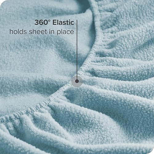 Miniatura 4 de Bare Home Juego de sábanas de forro polar súper suave, tamaño Queen, forro polar extra afelpado, sábanas de cama sin pelusas, calidez acogedora para