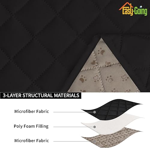 Miniatura 5 de Easy-Going Funda de sofá reclinable antideslizante con consola, resistente al agua, funda de sofá reclinable doble con correa ajustable, funda