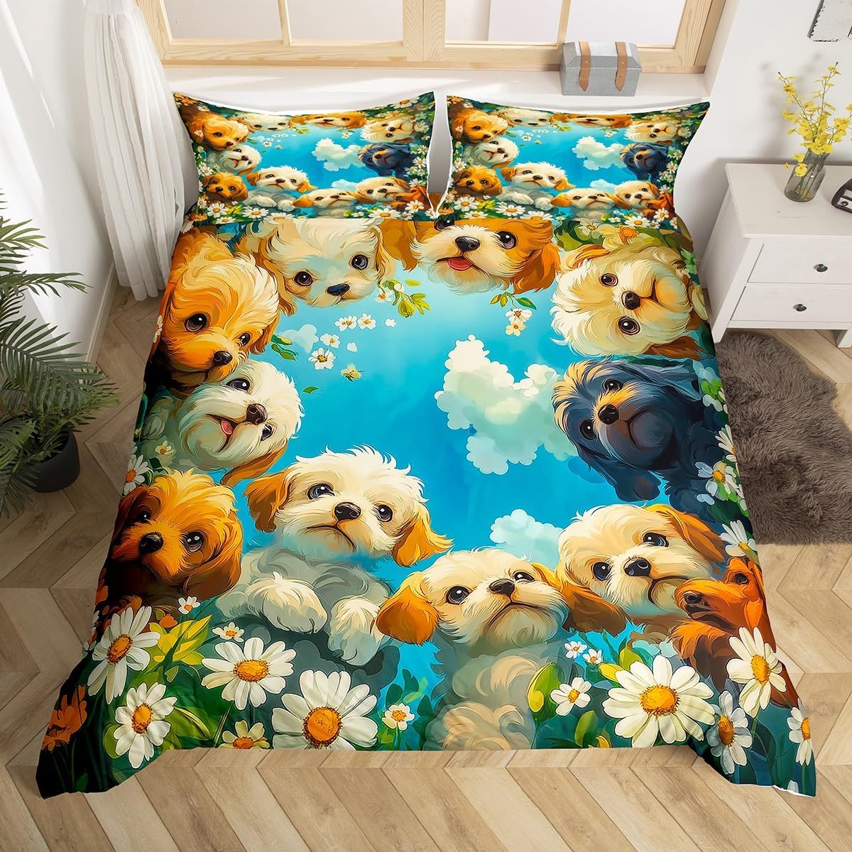 Bohemia Moth Duvet Cover Set Toddler Size Exotic Constellation Comforter Cover Mushroom Botanical Leaves Bedding Set 2pcs for Kids Butterfly Animal Bedspread Cover,Comforter Not Included