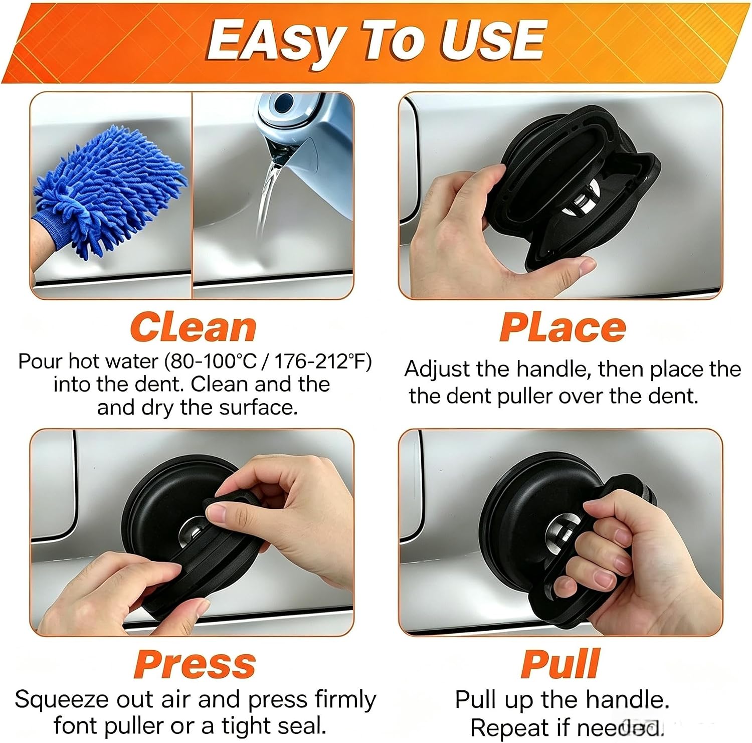 Car Dent Puller 3-Pack Dent Puller Powerful Car Dent Removal Kit Suction Cup Dent Puller for Car Dent Repair Dent Remover Tool for Car Body, Tiles Lifting, Screen and Moving Objects