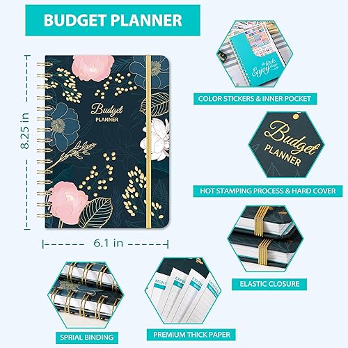 Miniatura 6 de Planificador de presupuesto libro de presupuesto, organizador financiero de 12 meses, rastreador de gastos, planificador de finanzas sin fecha y