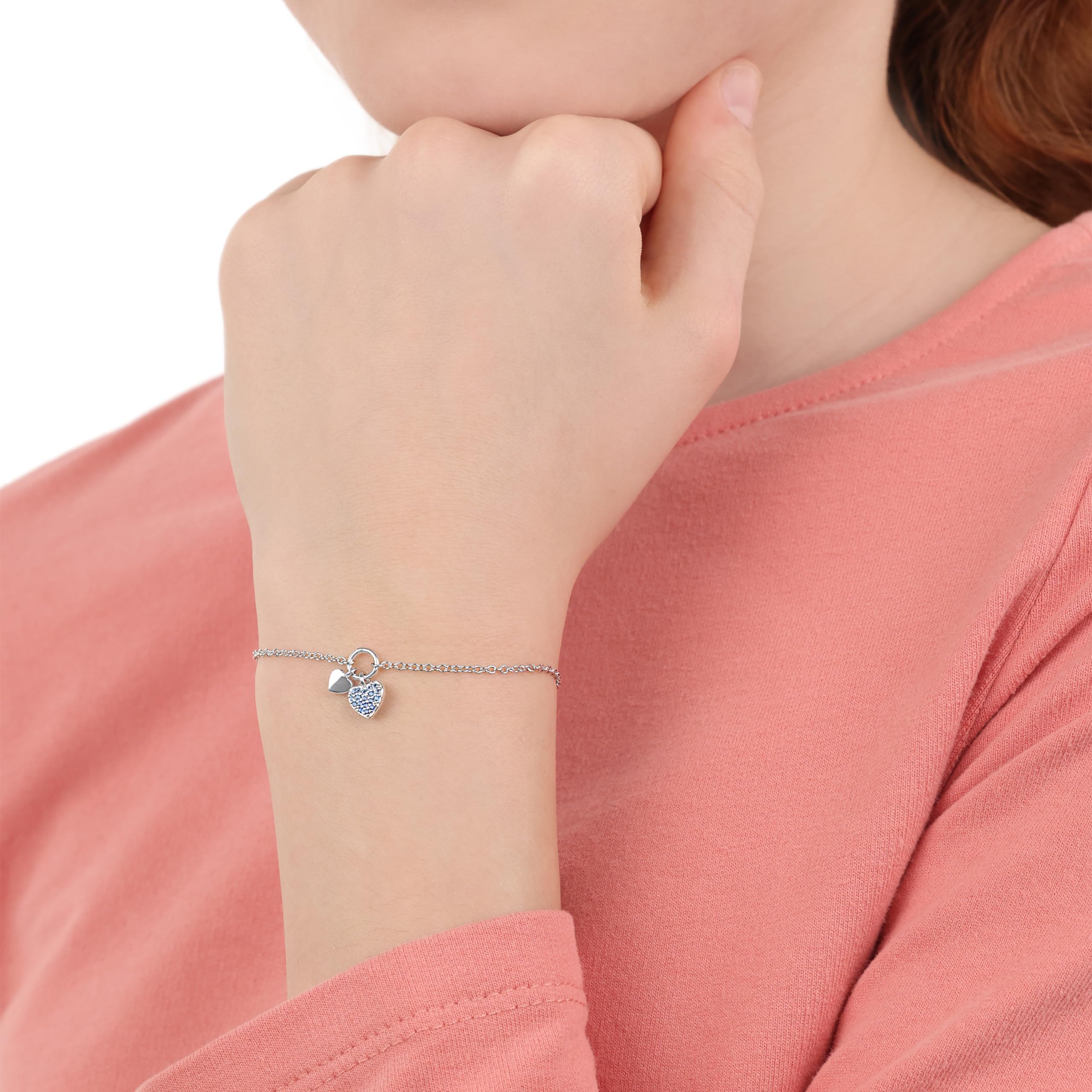 s.Oliver Armband 925 Sterling Silber Mädchen Kinder Armschmuck, mit Zirkonia synth., Herz, Kommt in Schmuck Geschenk Box