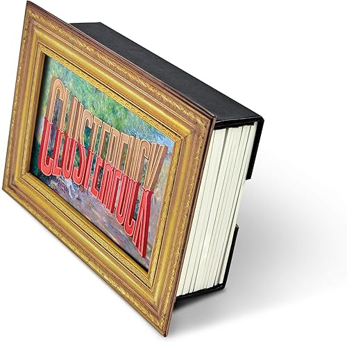 Miniatura 6 de Fred Daily Shitshow de Wayne White - Arte de escritorio audaz con 15 tarjetas de arte intercambiables en un marco dorado, expresa tu estado de