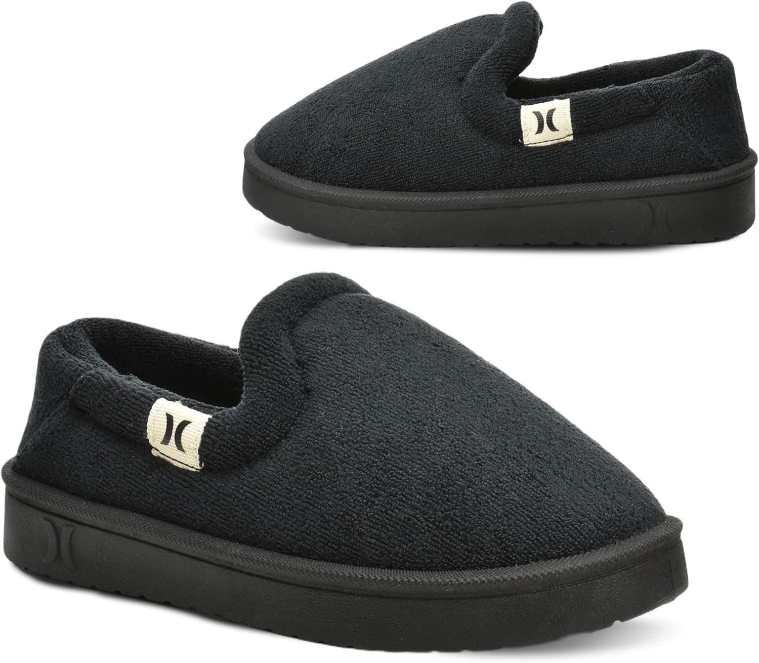 Hurley Kid's House Slippers Terrie, Slip-On House Shoes for Boys and Girls with Comfy Padded Insole & Rubber Outsole, Kids Indoor Slippers