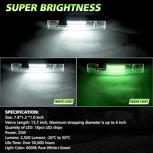 Miniatura 6 de Luces interiores UTV, luz de cúpula UTV, funciona con pilas, soporte universal de barra enrollable, luz LED, luz de jaula enrollable para SXS RZR