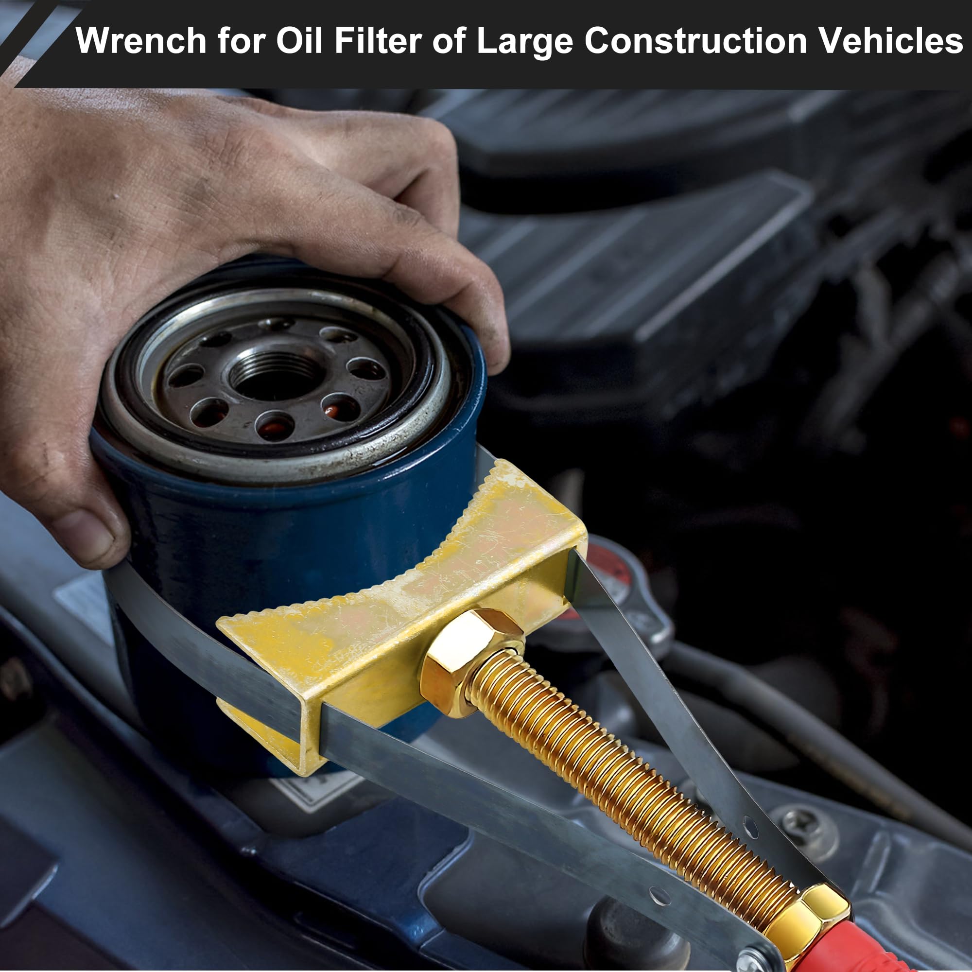 Oil Filter Wrench Removal Tool, Adjustable Strap Wrench Heavy Duty for Truck Excavators(9-15cm Diameter)
