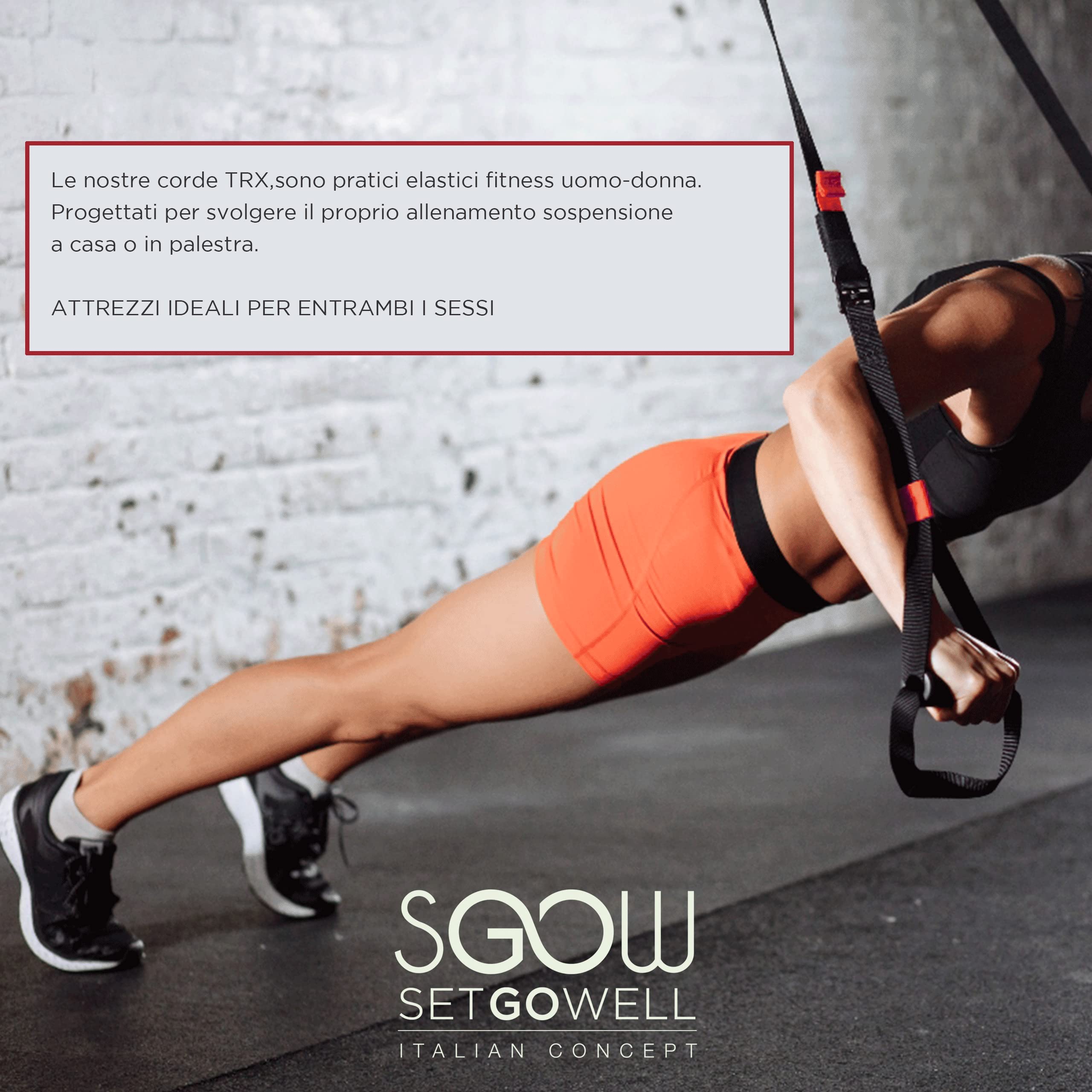 Setgowell – Entrenamiento en suspensión, fitness en casa, cables de entrenamiento, equipo de gimnasio, kit completo multifunción, bandas de resistencia, herramientas deportivas y gimnasia, rojo