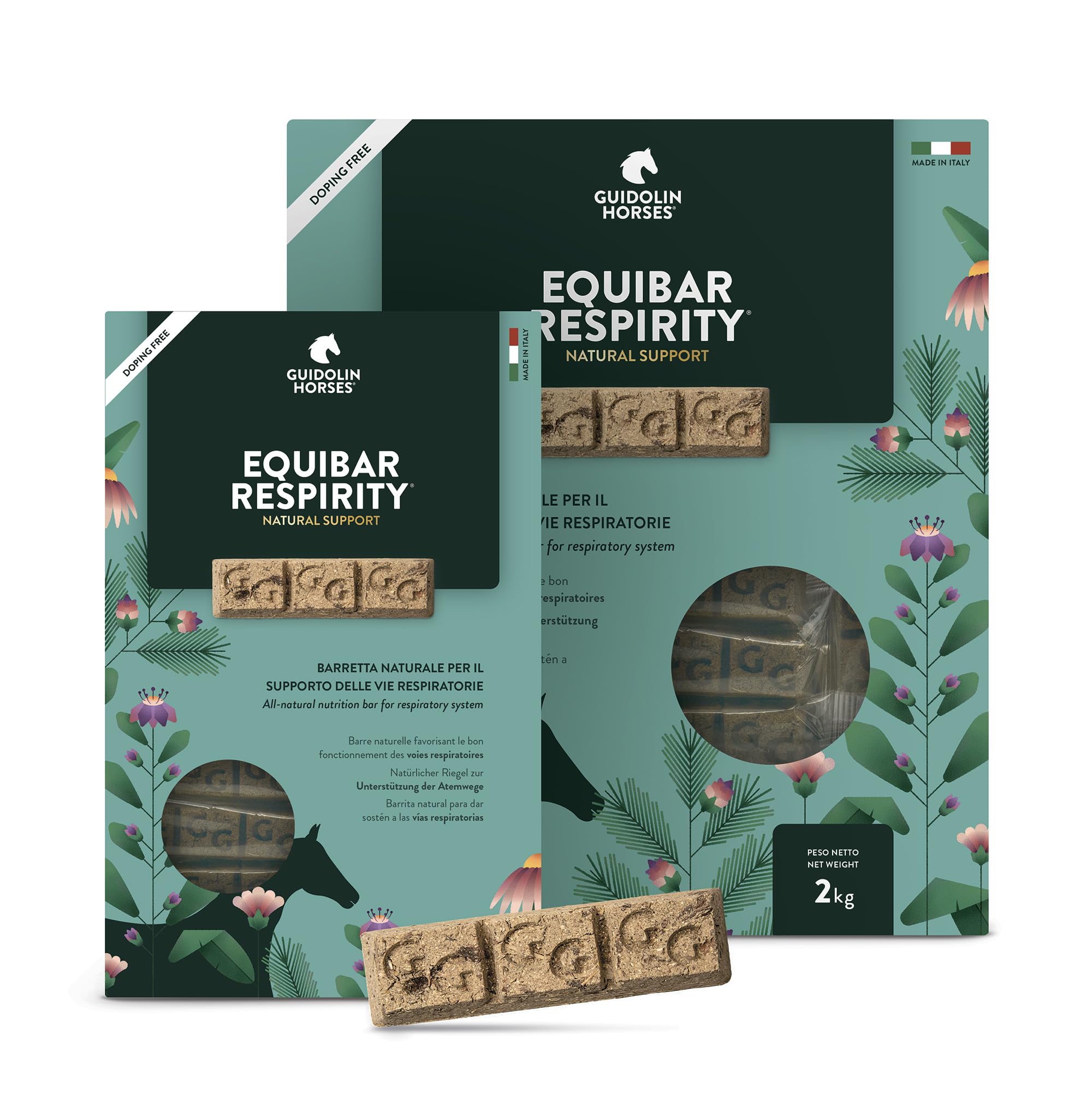 Guidolin Horses Equibar Respirity Barretta Funzionale per il Supporto dell'Apparato Respiratorio del Cavallo 100% Naturale Doping Free 600g per Cavalli