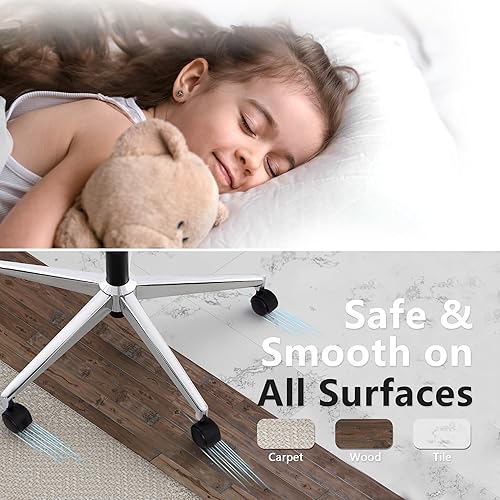 Miniatura 8 de Silla de oficina ajustable para computadora, silla de escritorio ergonómica con soporte lumbar y reposacabezas, silla ejecutiva de respaldo alto con