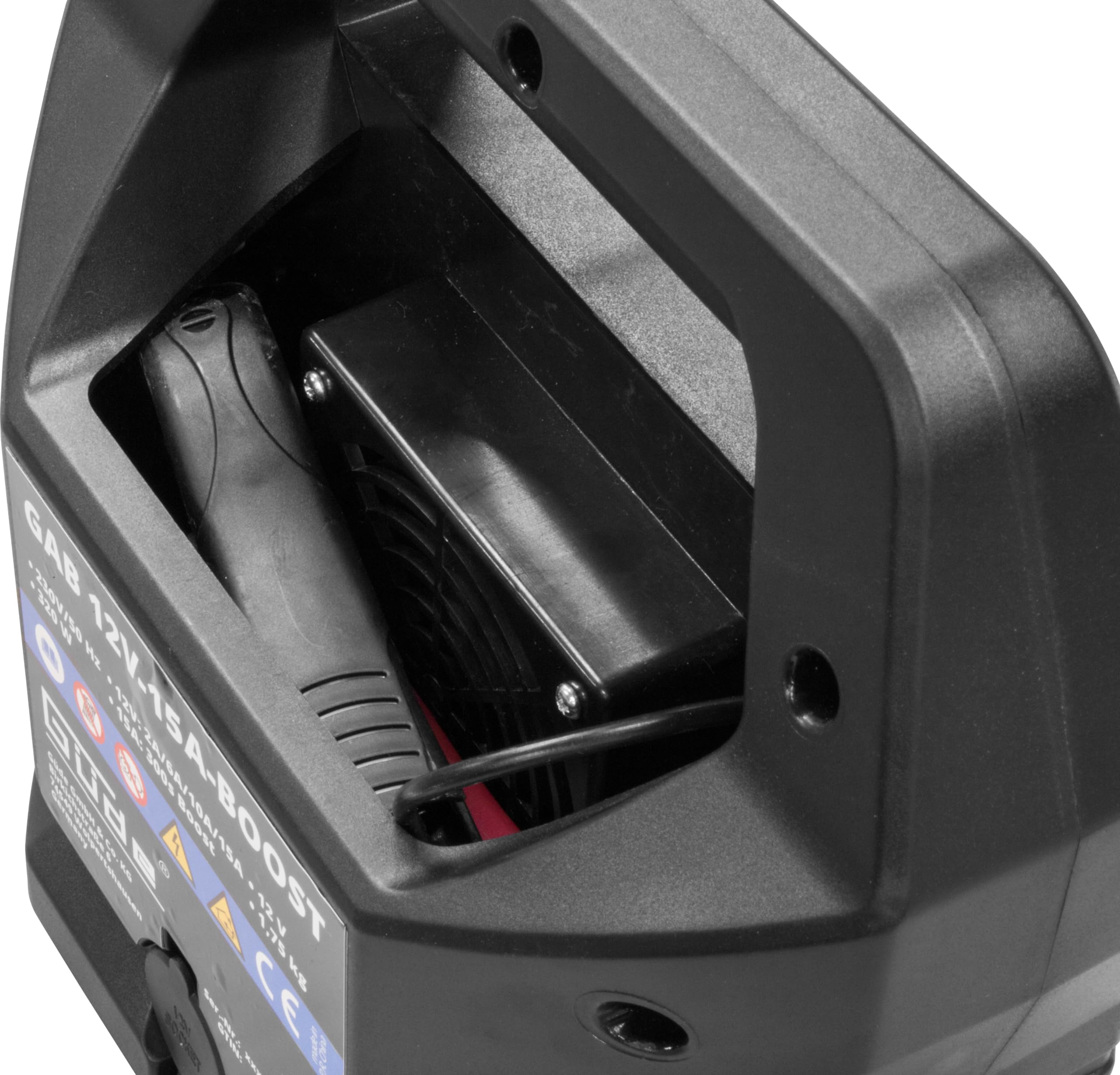 Güde Automatik Batterielader GAB 12V-15A-BOOST (automatischer Inverter-Batterielader, für alle gängigen 12V Batterien, 2-400 Ah, LED-Anzeige, BOOST-Funktion als Starthilfe, 12 V Zigarettenanzünder)