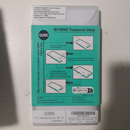Miniatura 10 de Ibywind Protector de pantalla para Samsung Galaxy A34 5G (6.6 pulgadas), paquete de 2 + 1 protector de lente de cámara + 1 película trasera, vidrio