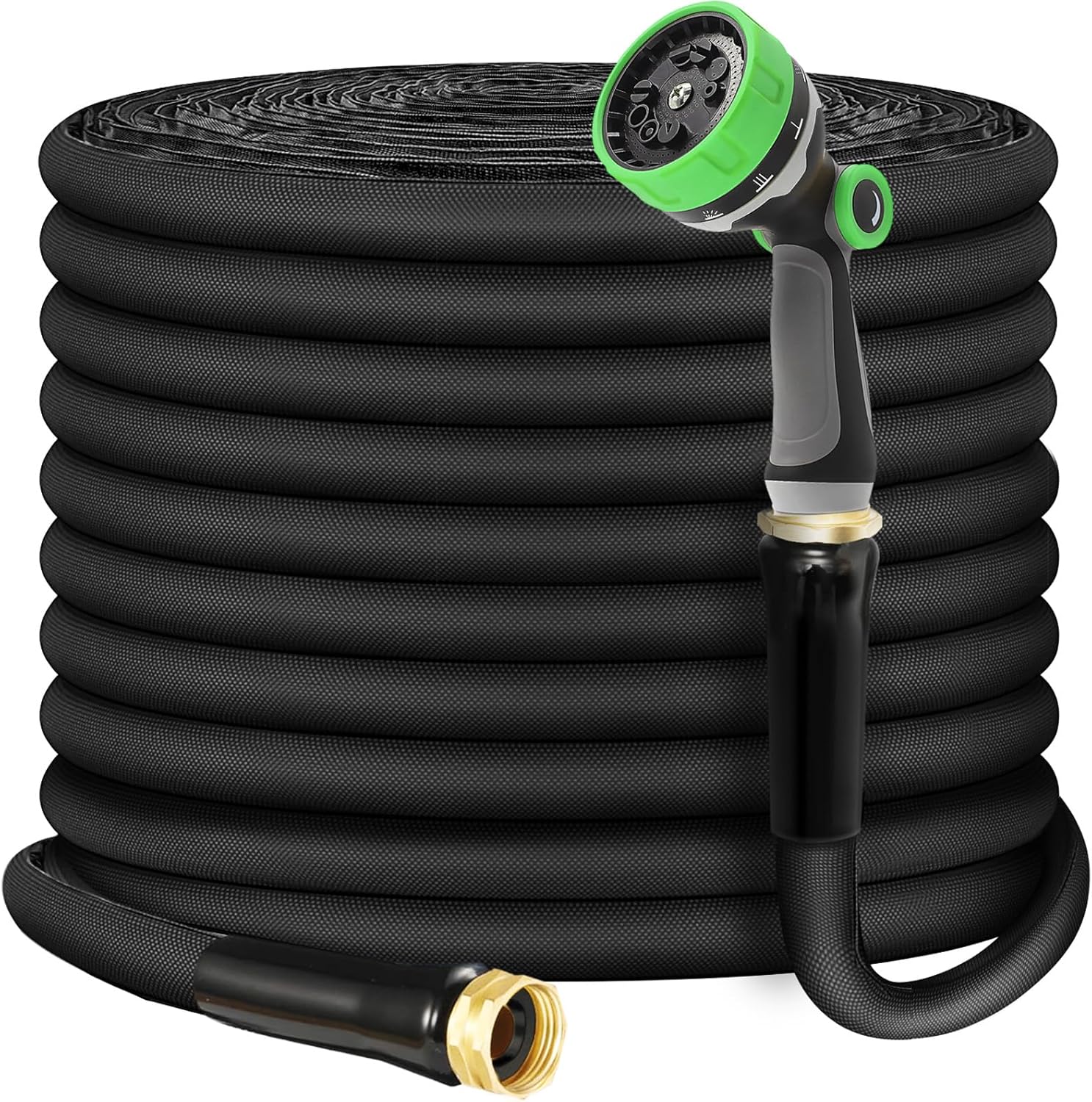 Flexible Garden Hose 25FT， High Output Water Hose, Lightweight， Abrasion Resistant Outdoor Hose with Leak-Proof Brass Fittings for RV, Camping, and Irrigation