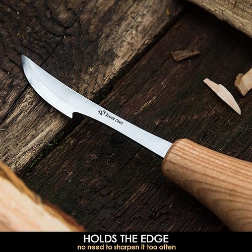 Miniatura 3 de BeaverCraft C17P - Cuchillo de tallado de madera para tallar, herramientas de tallado de madera, cuchillo para tallar carpintería, acero al carbono,