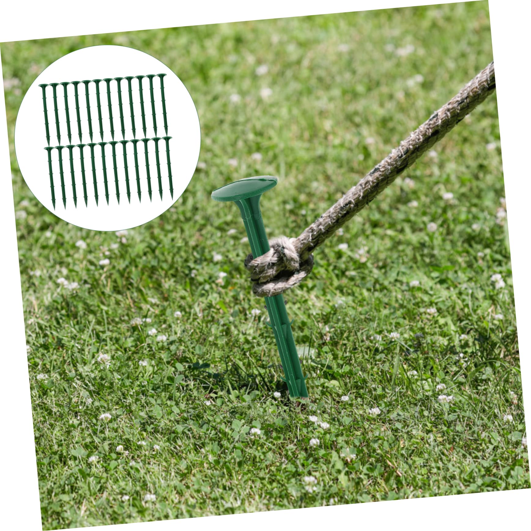 Piquets de Fixation en Plastique Vert 100 Pièces pour Toile de Jardin