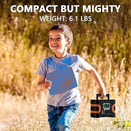 Miniatura 5 de HOWEASY Estación de energía portátil de 300 W, 236 Wh generador solar con onda sinusoidal pura salida de 110 V CA, batería de litio de reserva con