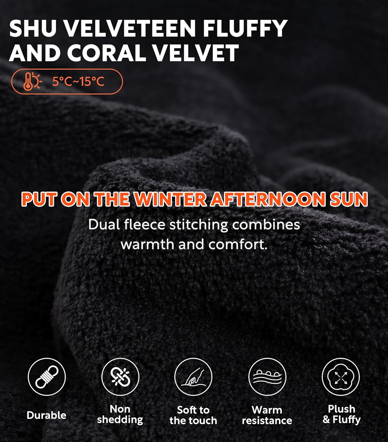 DAVID ARCHY Men's Hooded Robe Soft Coral Fleece Microfiber Bathrobe - Image 3