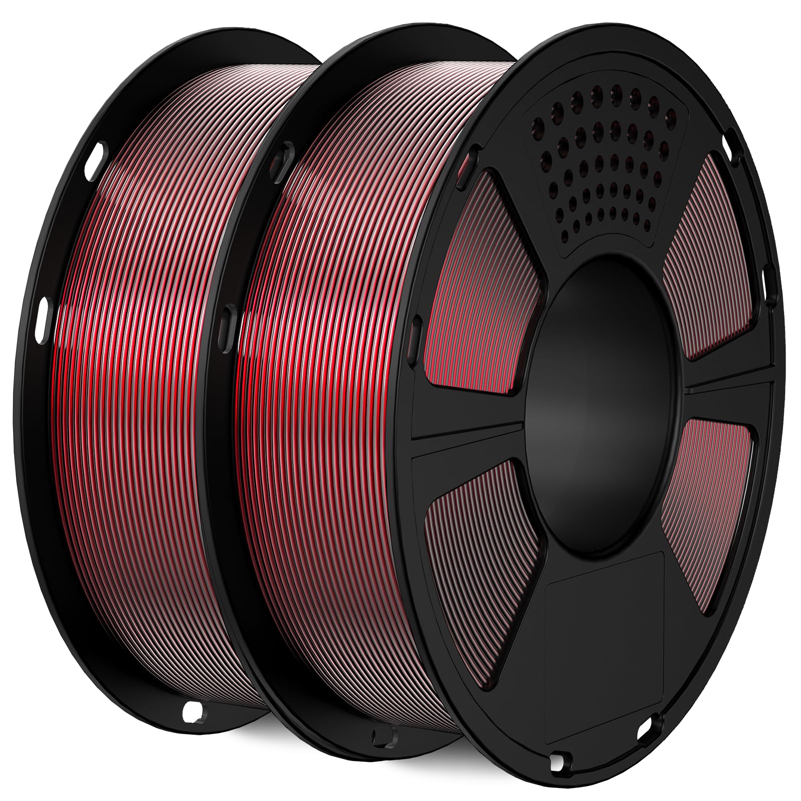 GIANTARM PLA Filament 1,75 mm do drukarki 3D, szpula 1 kg | Dwukolorowy Czerwony+Czarny‑2kg