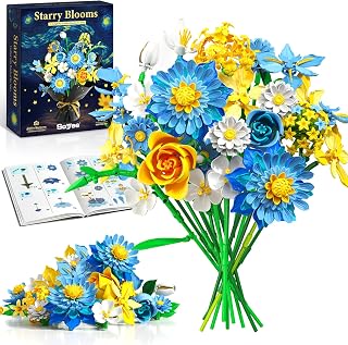 Flowers Building Kit Botanical Collection Compatible with Lego Flowers Set, Gifts for Adult Teen Girls & Women, Home and Office Decor Gift for Christmas Day, Valentines, Birthday Suitable for Ages 14+
