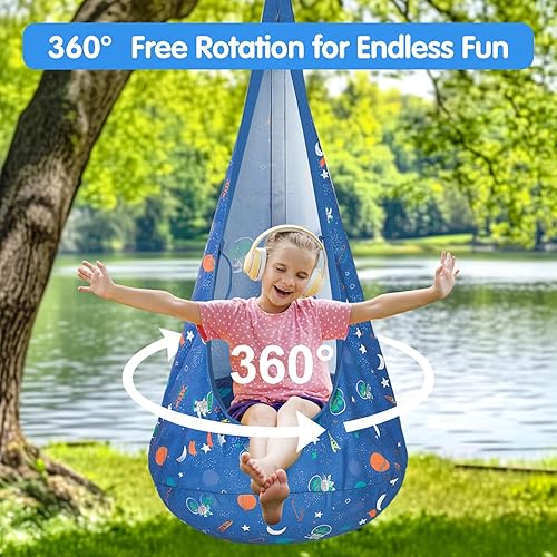 Miniatura 7 de Columpio sensorial, columpio para niños pequeños, hamaca colgante con almohada inflable y correas ajustables para interiores y exteriores, soporta