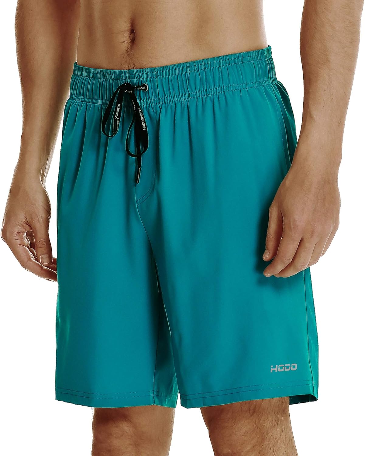 HOdo Mens Swim Trunks 9" Quick Dry Swim Shorts Bathing Suit Large 11-peacock Green