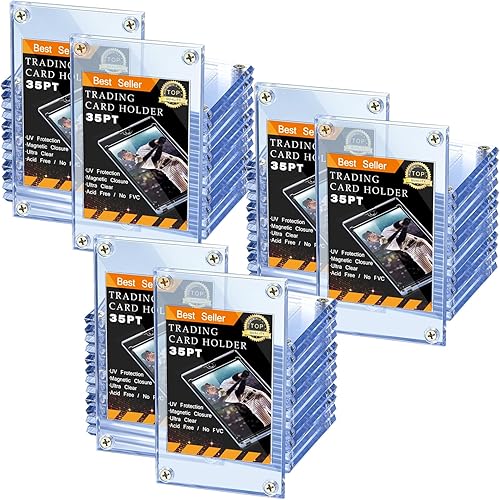 10 protectores de tarjetas comerciales, protector de tarjetas de béisbol, soporte acrílico de 35 PT para tarjetas de crédito, protector de tarjetas