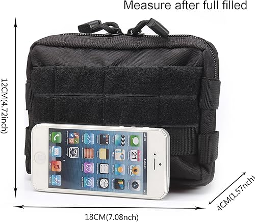 Miniatura 3 de MOLLE Pouches - Paquete de 2 bolsas tácticas compactas resistentes al agua para dispositivos utilitarios EDC bolsa