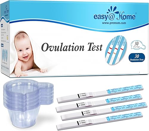Miniatura 25 de Easy@Home Tiras de prueba de ovulación, paquete de 100 pruebas de fertilidad, kit de predictor de ovulación, apto para FSA, alimentado por Premom