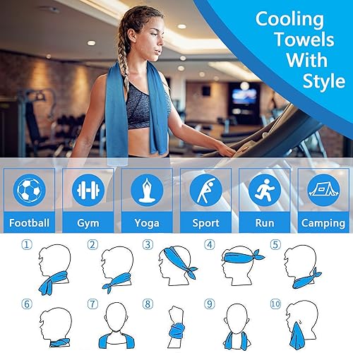 Miniatura 2 de Amgico Paquete de 4 toallas refrescantes, toallas de sudor para climas cálidos y fríos, transpirables, suaves, ligeras, para la cara y el cuello,