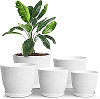 Vista 15 de Utopia Home - Macetas de Interior con Drenaje - Macetas de Flores de 7/6.6/6/5.3/4.8 Pulgadas para Plantas de Interior - Juego de 5 Macetas