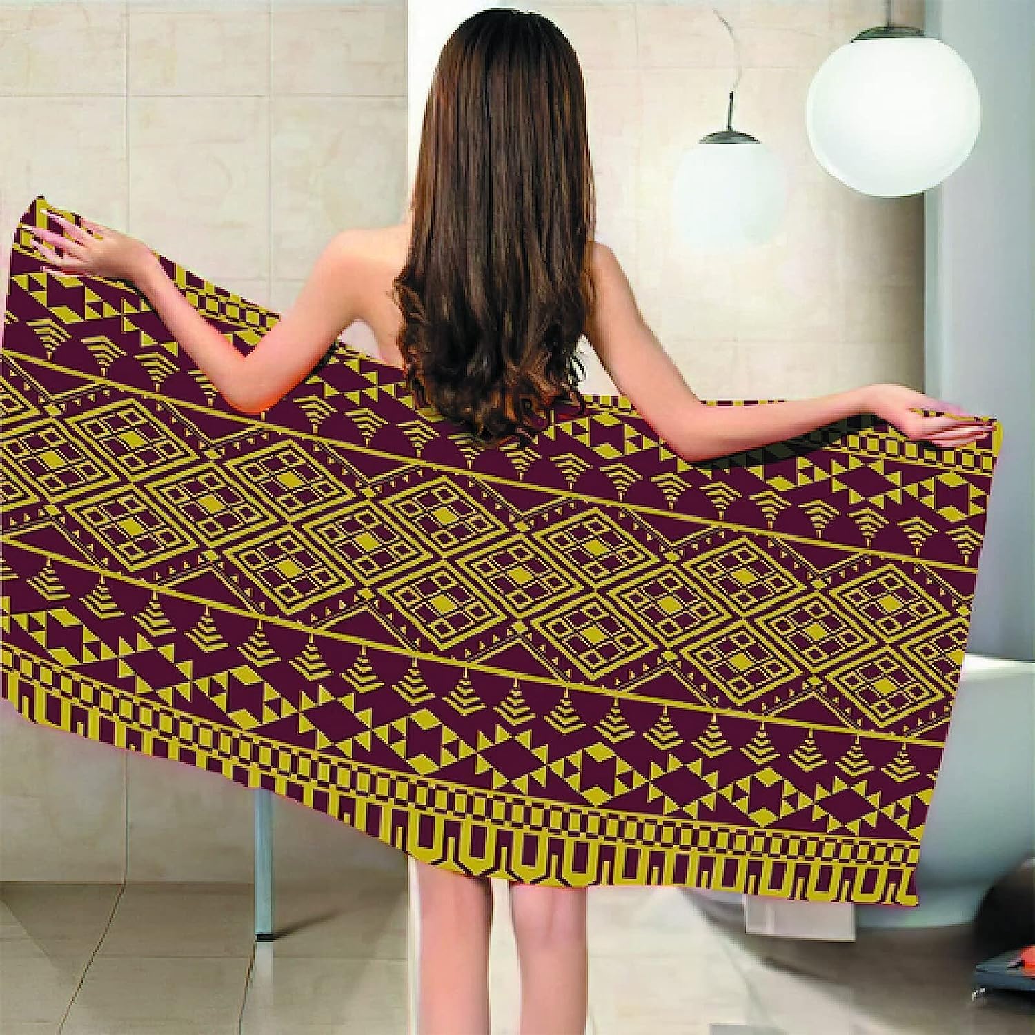 Telo Mare Microfibra Grande Modello Astratto Giallo 200 X 200 Cm, 3D Telo Mare Leggero Antisabbia Per Donna Uomo, Asciugamano Microfibra Asciugatura Rapida Per Bagno, Spiaggia, Campeggio, V -2S3R/A2K