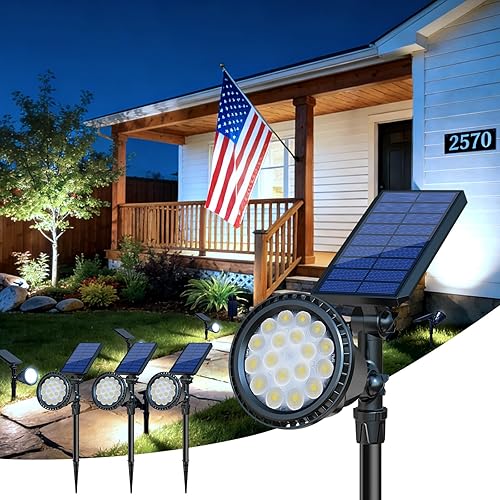 Miniatura 10 de DBF Luces solares para exteriores, luces solares ajustables para exteriores, panel solar de 2.5 W y brillante, 2 en 1, impermeable, Halloween,