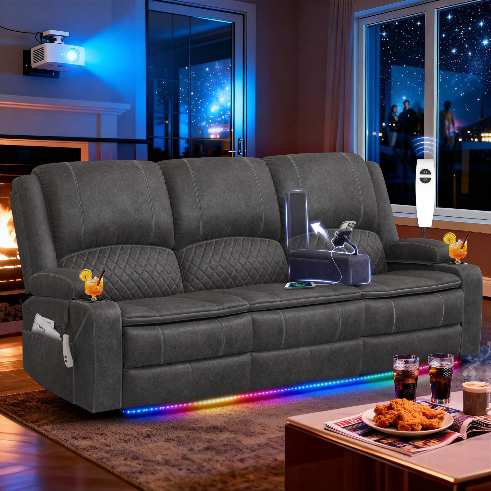 Amazon.com: Power 3 Setaer Recliner Sofa, Wall Hugger Loveseat