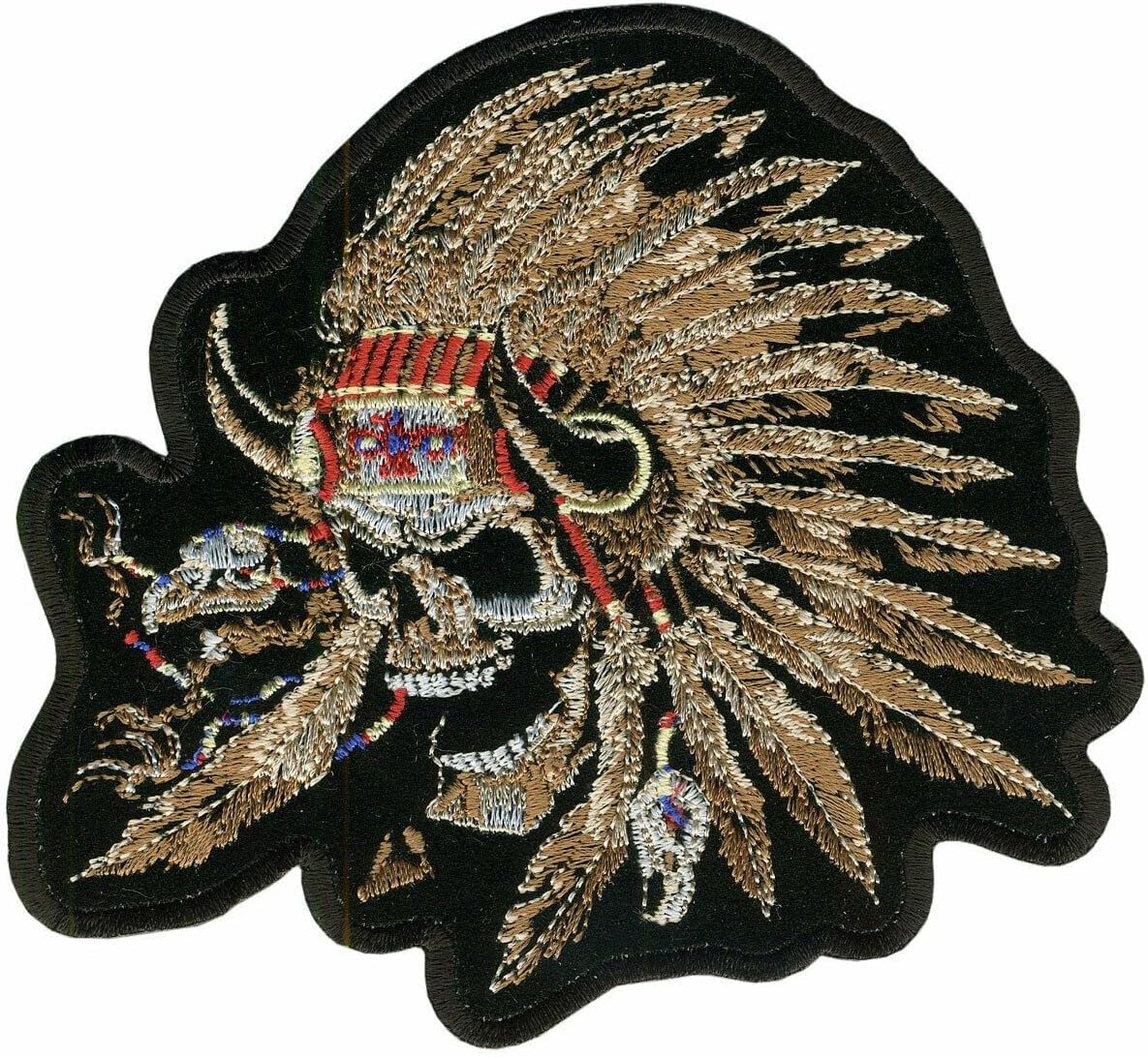 Miltacusa Native American Indian Warrior Skull Jacket Vest Back Patch [12.0 X 10.75 inch -Iron on sew on -P45]