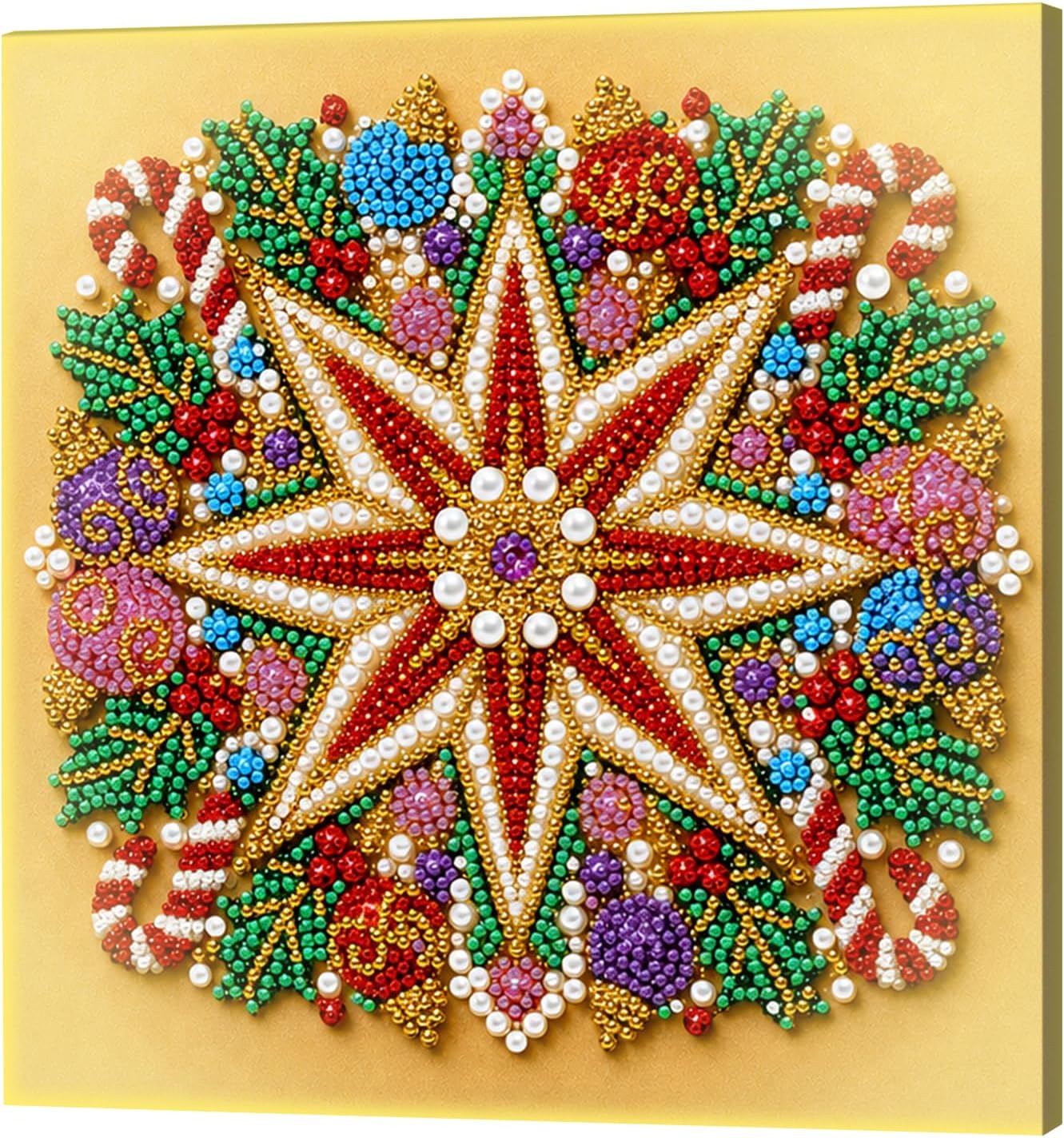 Christmas Art DIY Framed Kit 30x30cm Holiday with Light for Adults Craft