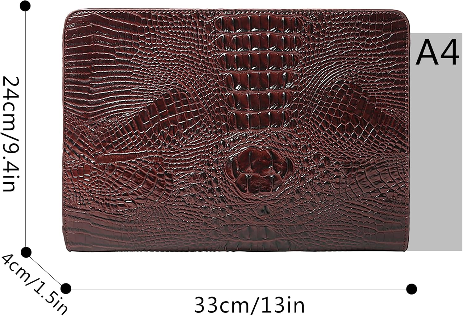CLARA Crocodile Pattern Clutch Purse Oversized PU Leather Envelope Clutch Evening Handbag - Image 3