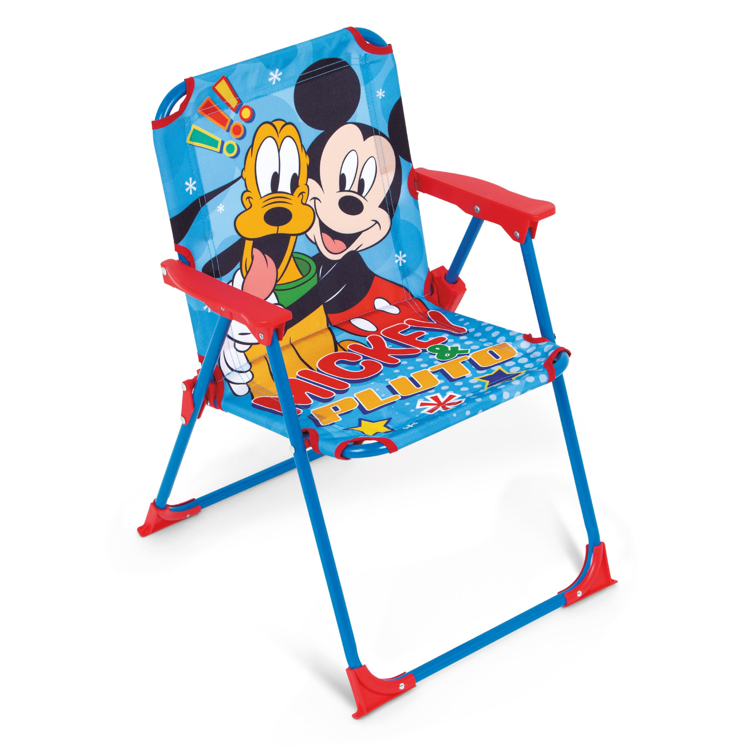 ARDITEX Silla Plegable Infantil Mickey Mouse Disney. Silla Exterior para Playa, Jardín y Terraza. Estructura Metálica, Apoyabrazos de Plástico y Asiento Lona 38 x 32 x 53 cm Azul, WD16174