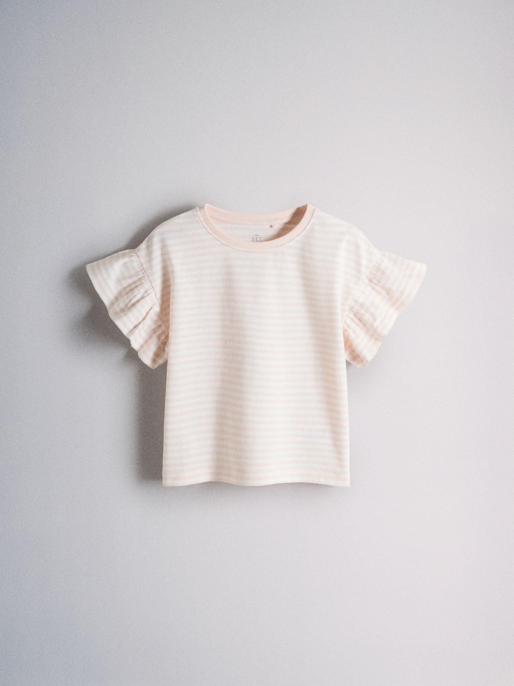 THE SET Ragazza Confezione da 5 Pigiami con t-Shirt con Maniche a Volant e Shorts in Jersey di Cotone