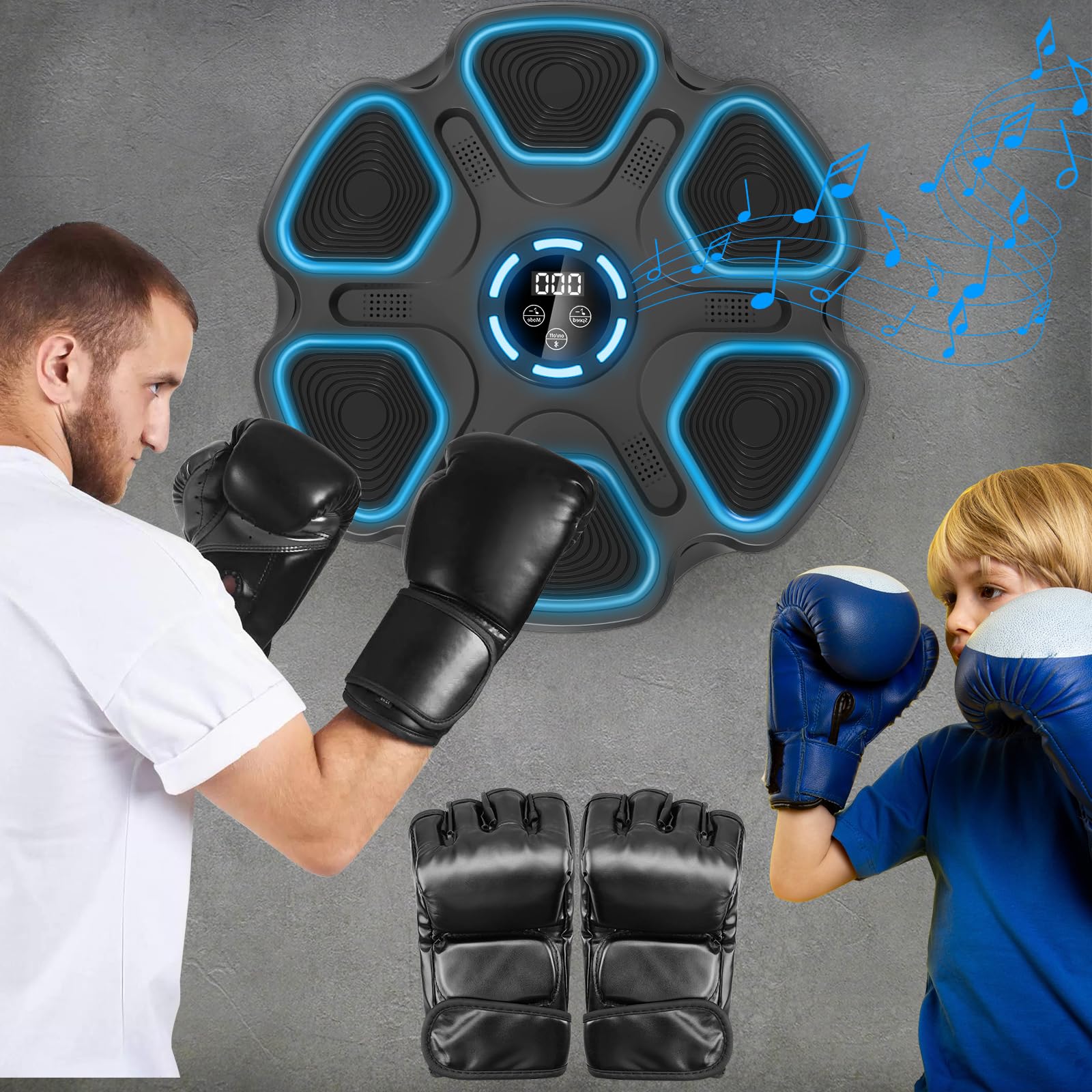 Mukaddar Music Boxing Machine, Large Size Music Punching Machine for Adults Kids, Interactive Boxing Target Wall Mounted with Gloves, Gift for Men and Kid 4