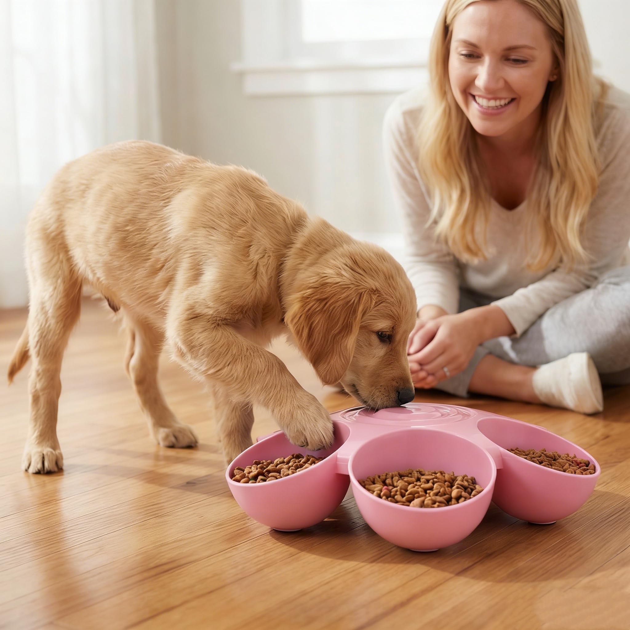 POPETPOP Cuenco de Comida para Gatos con 6 Cuencos, comedero para Mascotas para Gatitos y Cachorros, múltiples Platos para Gatos, comedero múltiple para Gatos de Interior, Platos para Gatos para