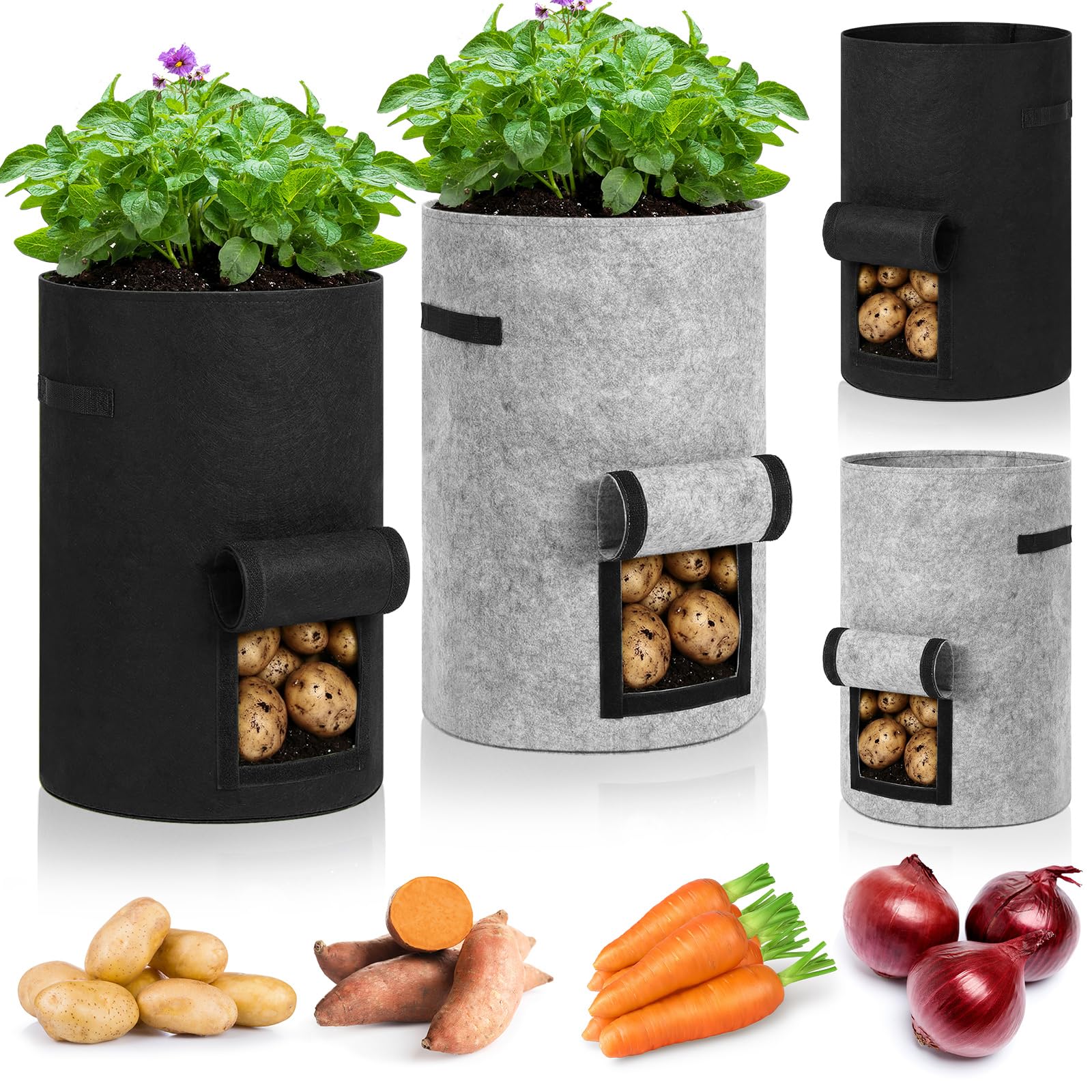 Yoojahow 4 Pack 30 Gallon Potato Grow Bags