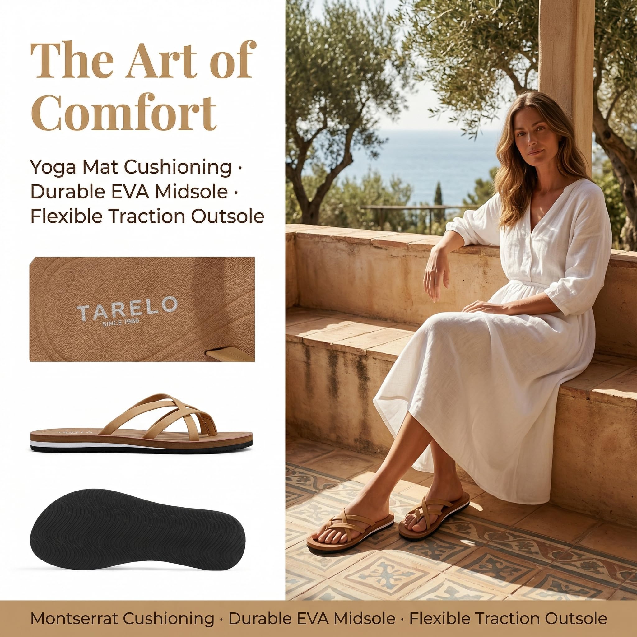 TARELO Chanclas Verano para Mujer Slides Tamaño 36-41