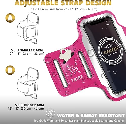Miniatura 5 de TRIBE - Brazalete portateléfono para correr, compatible con dispositivos iPhone y Galaxy, diseño deportivos para mujeres, hombres, correr, trotar,