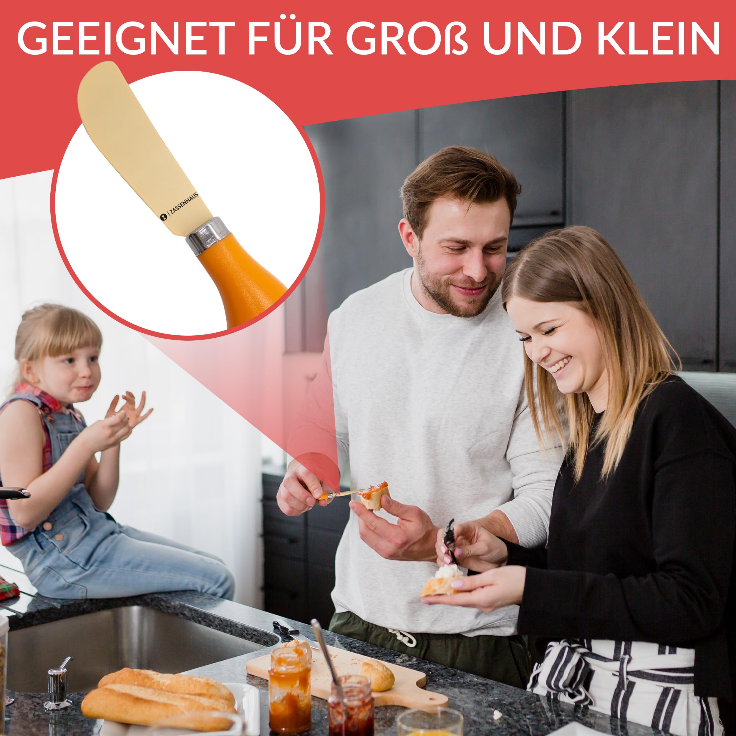 Zassenhaus Kindermesser-Set 4-teilig bunt zum Schneiden und Streichen - bereits für Kleinkinder geeignet