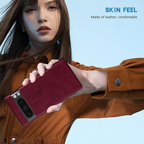 Miniatura 6 de ZZXX Funda tipo cartera para Google Pixel 8 Pro con bloqueo RFID, soporte de ranura para tarjetas, funda protectora de cuero magnético fuerte
